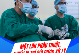 MỘT LẦN PHẪU THUẬT, NHIỀU VỊ TRÍ SỎI ĐƯỢC XỬ LÝ – BỆNH NHÂN 72 TUỔI XUẤT VIỆN SAU 1 NGÀY PHẪU THUẬT