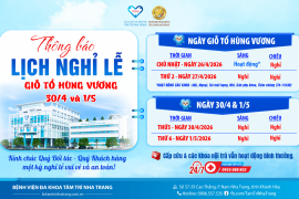 THÔNG BÁO LỊCH NGHỈ LỄ GIỖ TỔ HÙNG VƯƠNG VÀ 30/04 - 01/05