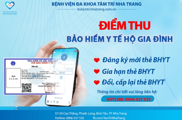 THÔNG BÁO: BVĐK TÂM TRÍ NHA TRANG TIẾP NHẬN ĐĂNG KÝ/ GIA HẠN/ ĐỔI THÔNG TIN THẺ BHYT