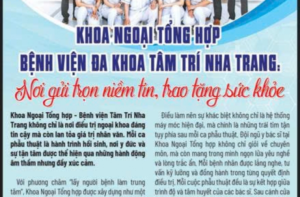 KHOA NGOẠI TỔNG HỢP BỆNH VIỆN ĐA KHOA TÂM TRÍ NHA TRANG