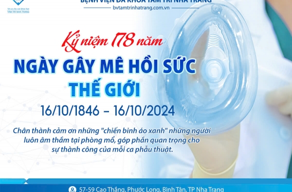 KỶ NIỆM 178 NĂM NGÀY GÂY MÊ HỒI SỨC THẾ GIỚI (16/10/1846 - 16/10/2024)