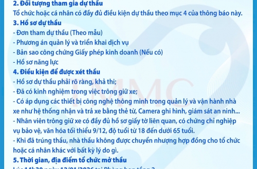  THÔNG BÁO ĐẤU THẦU DỊCH VỤ TRÔNG GIỮ XE TẠI BỆNH VIỆN ĐA KHOA TÂM TRÍ NHA TRANG